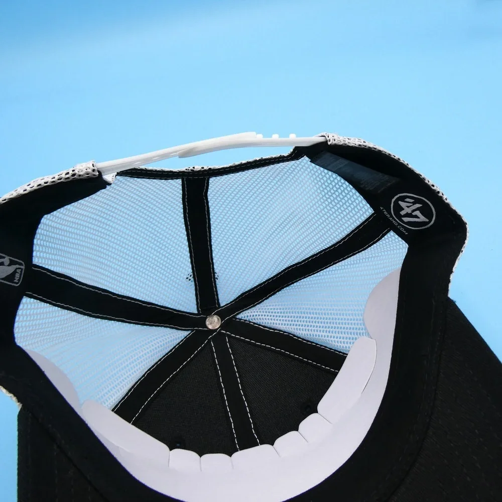 '47 Brand Trucker Hat Youth Youth Chicago Bulls Black White Mesh Snapback Cotton